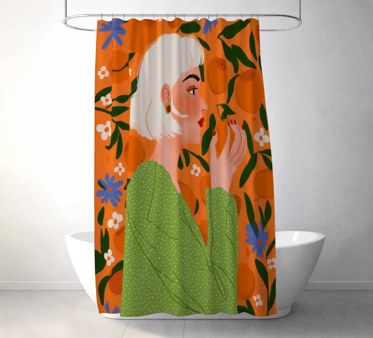 Maglione verde Serenity tenda da doccia da Marigold Tiga