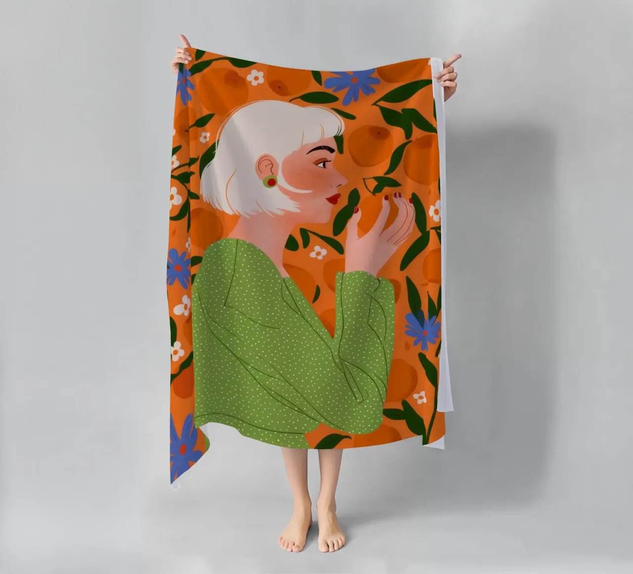 Maglione verde Serenity telo mare da Marigold Tiga
