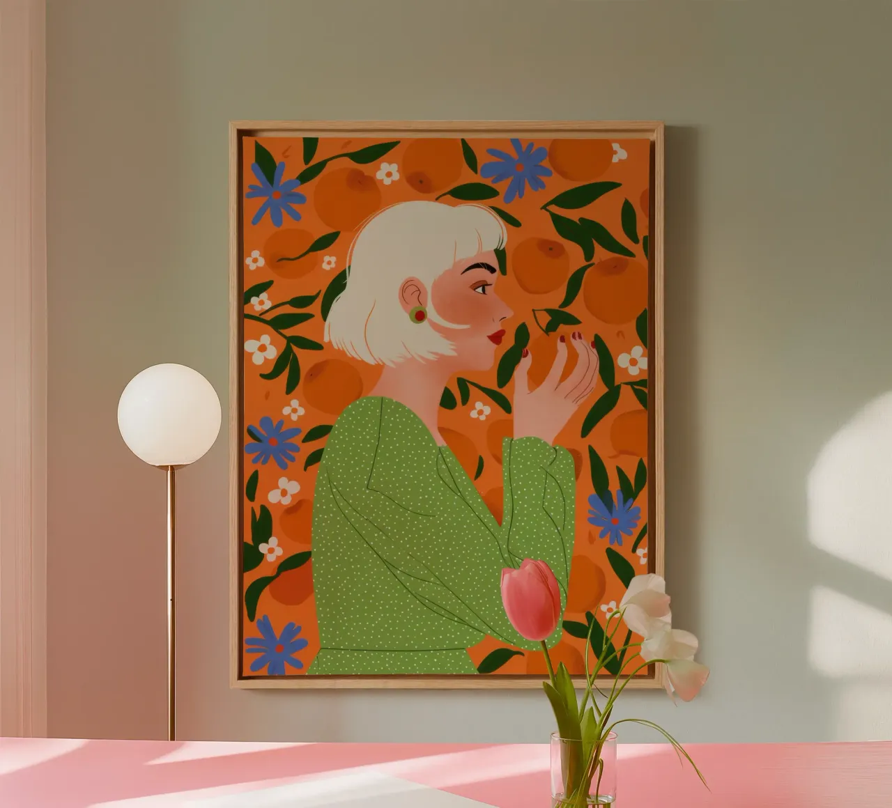 Groene trui Serenity canvas met Baklijst van Marigold Tiga