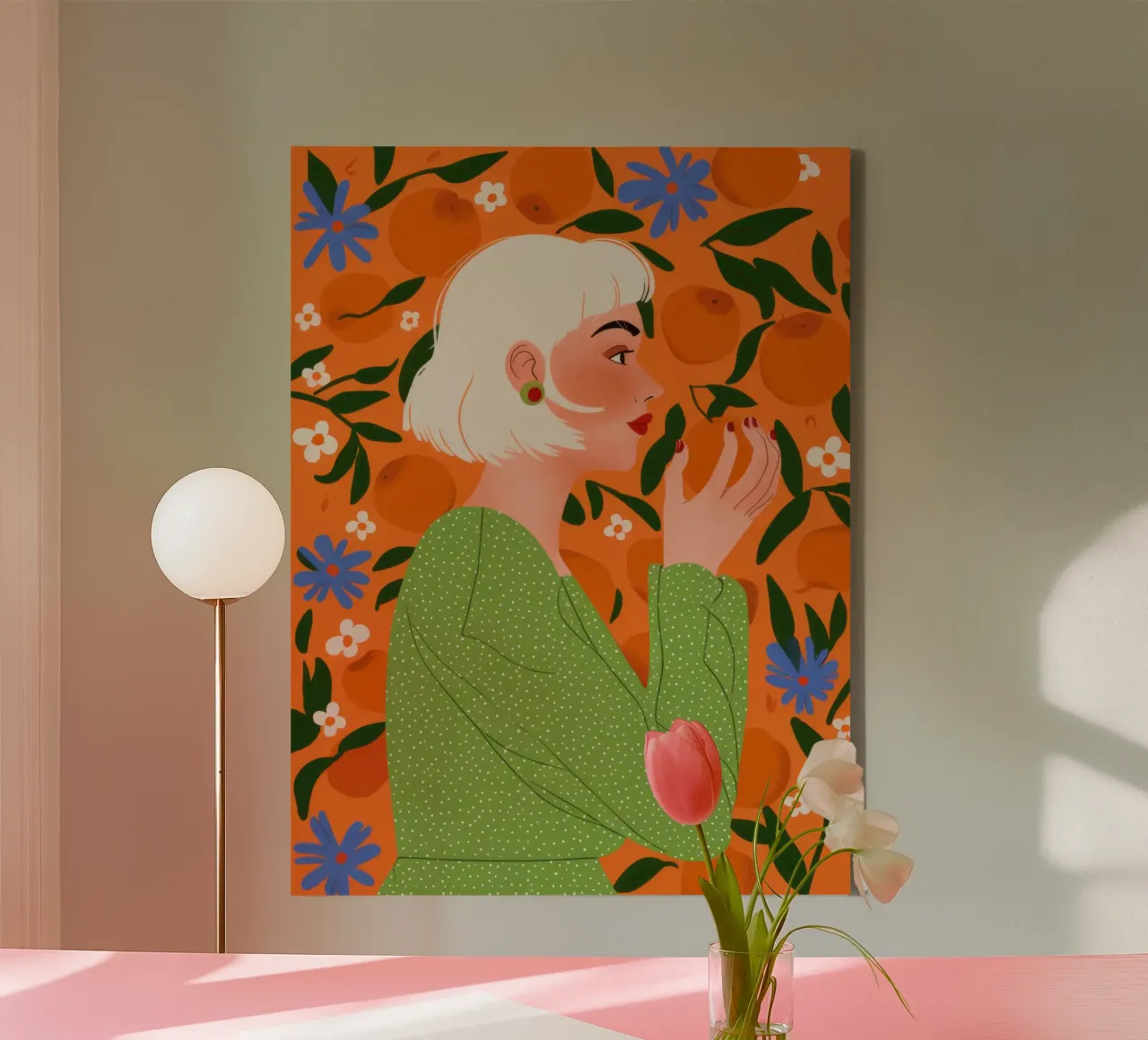 Groene trui Serenity canvas met Baklijst van Marigold Tiga