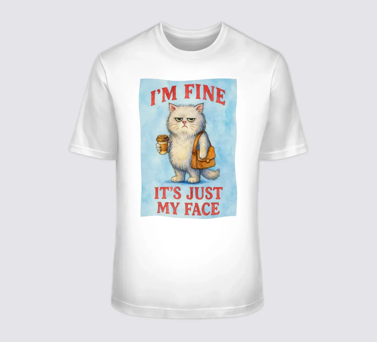 Gatto divertente Sto bene, è solo la mia faccia t-shirt da onerules