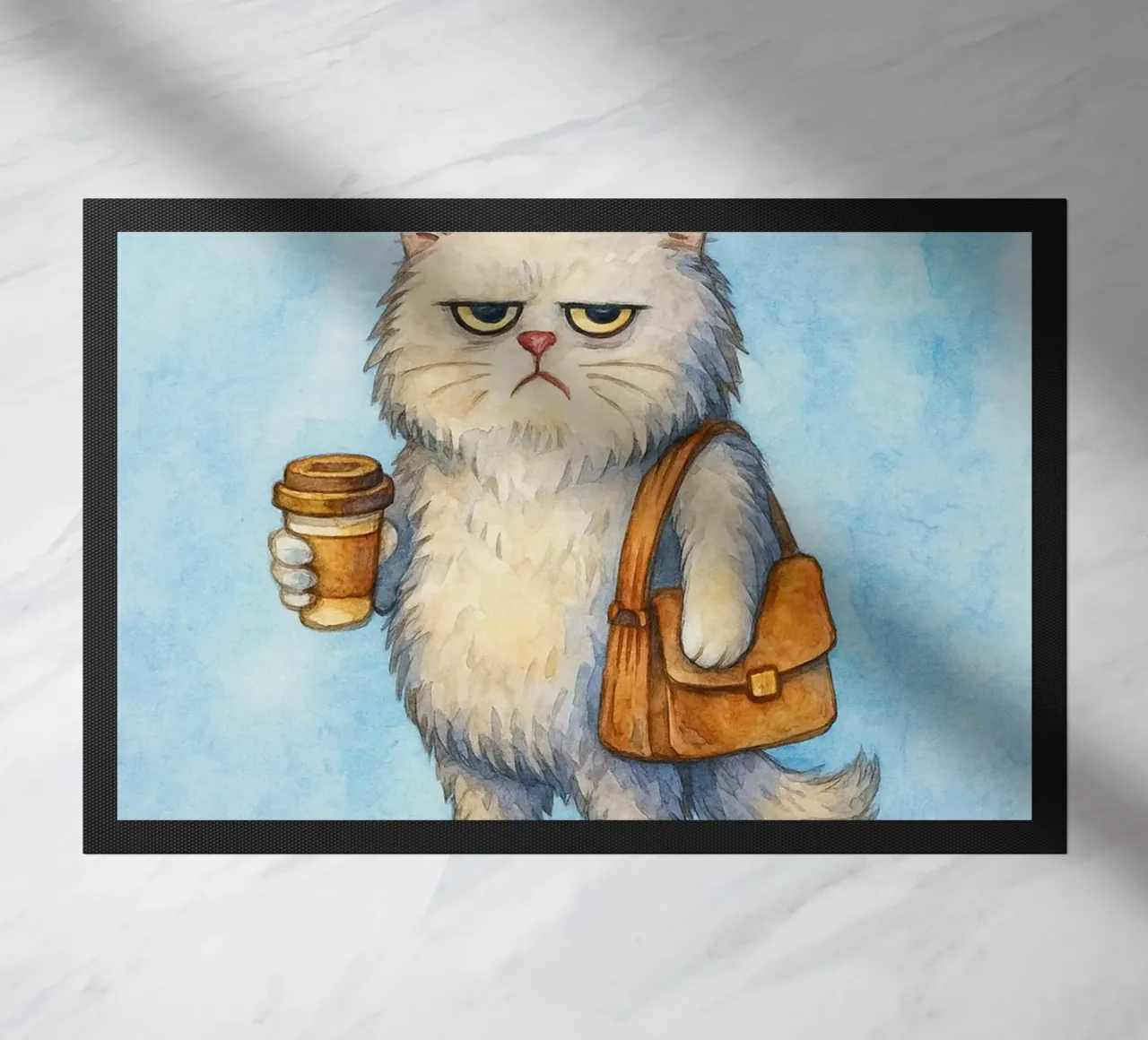 Funny Cat I'm Fine, It's Just My Face doormat by onerules