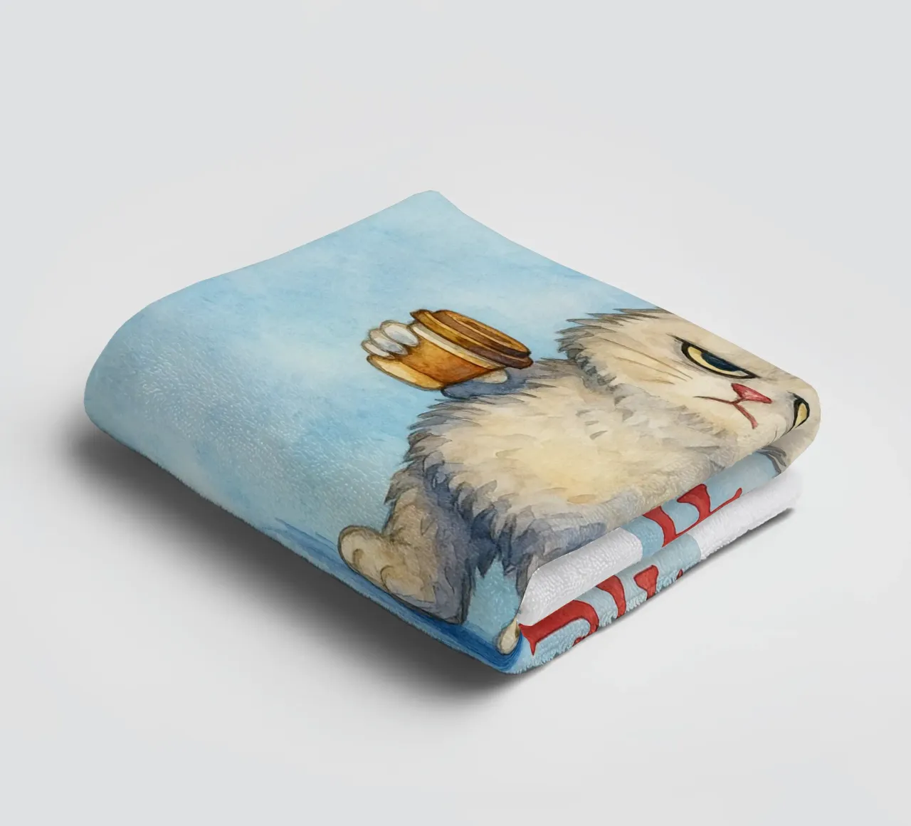 Funny Cat I'm Fine, It's Just My Face towel by onerules