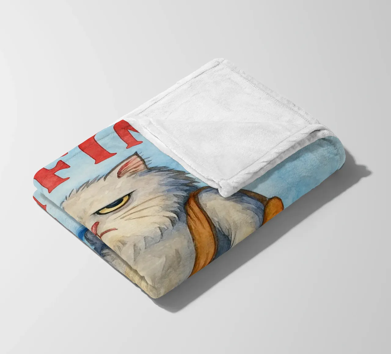 Funny Cat I'm Fine, It's Just My Face fleece blanket by onerules