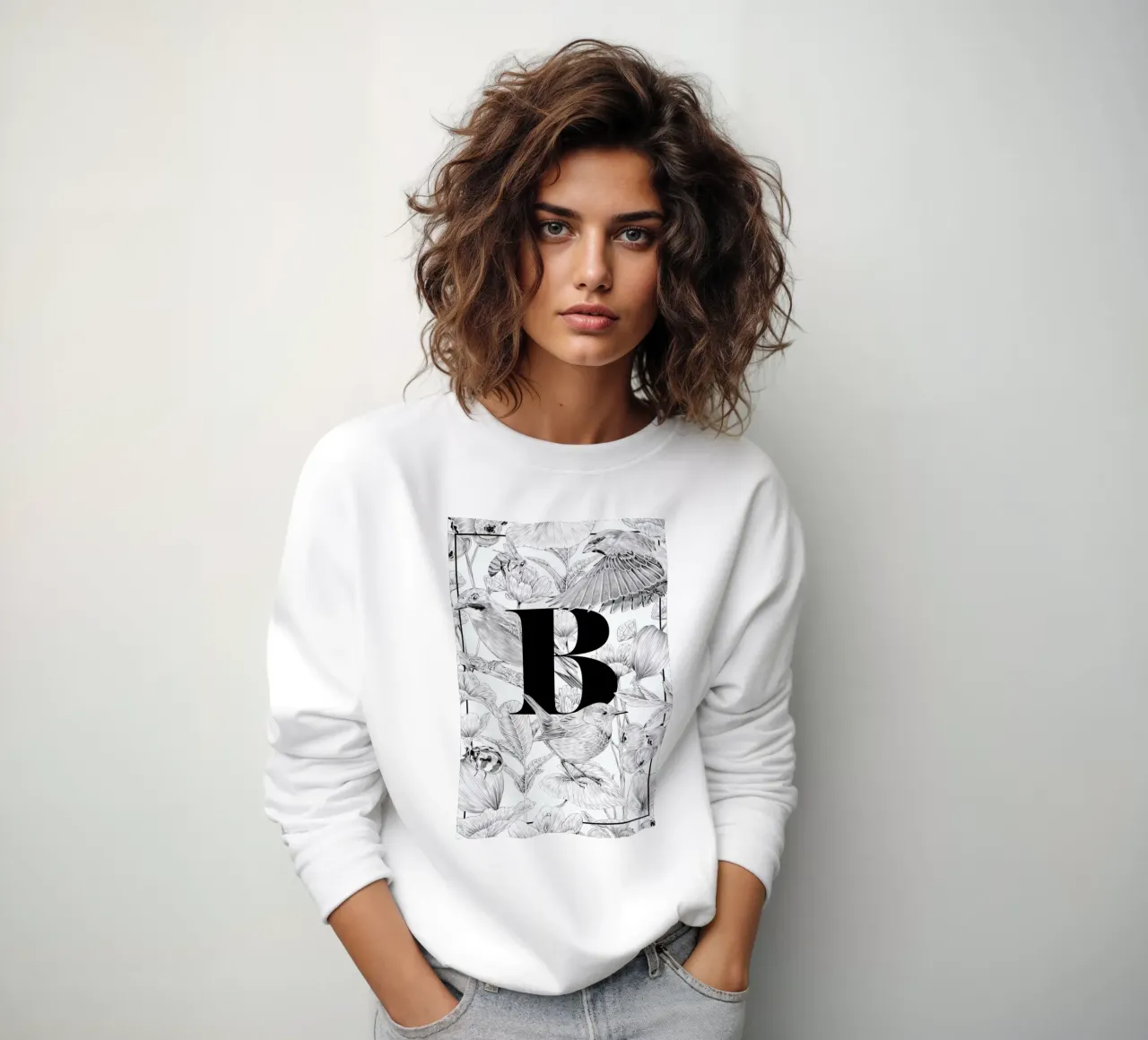 Floral Alphabet B sudadera de Faunesque