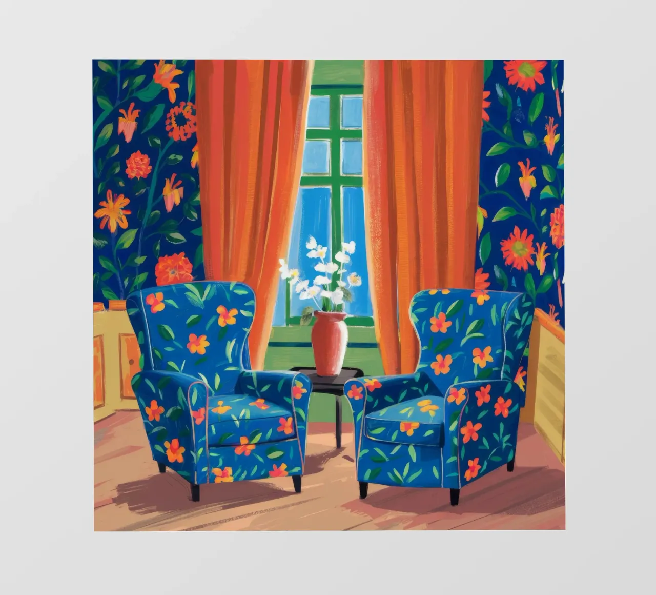 Duo de fauteuils floraux papier peint photo de Haven Fantasy