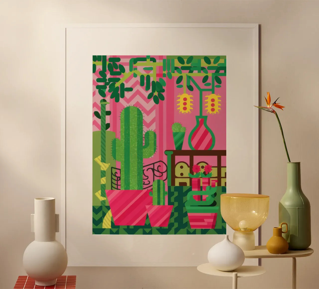 Giardino da balcone con cactus carta hahnemühle da Pale Aura