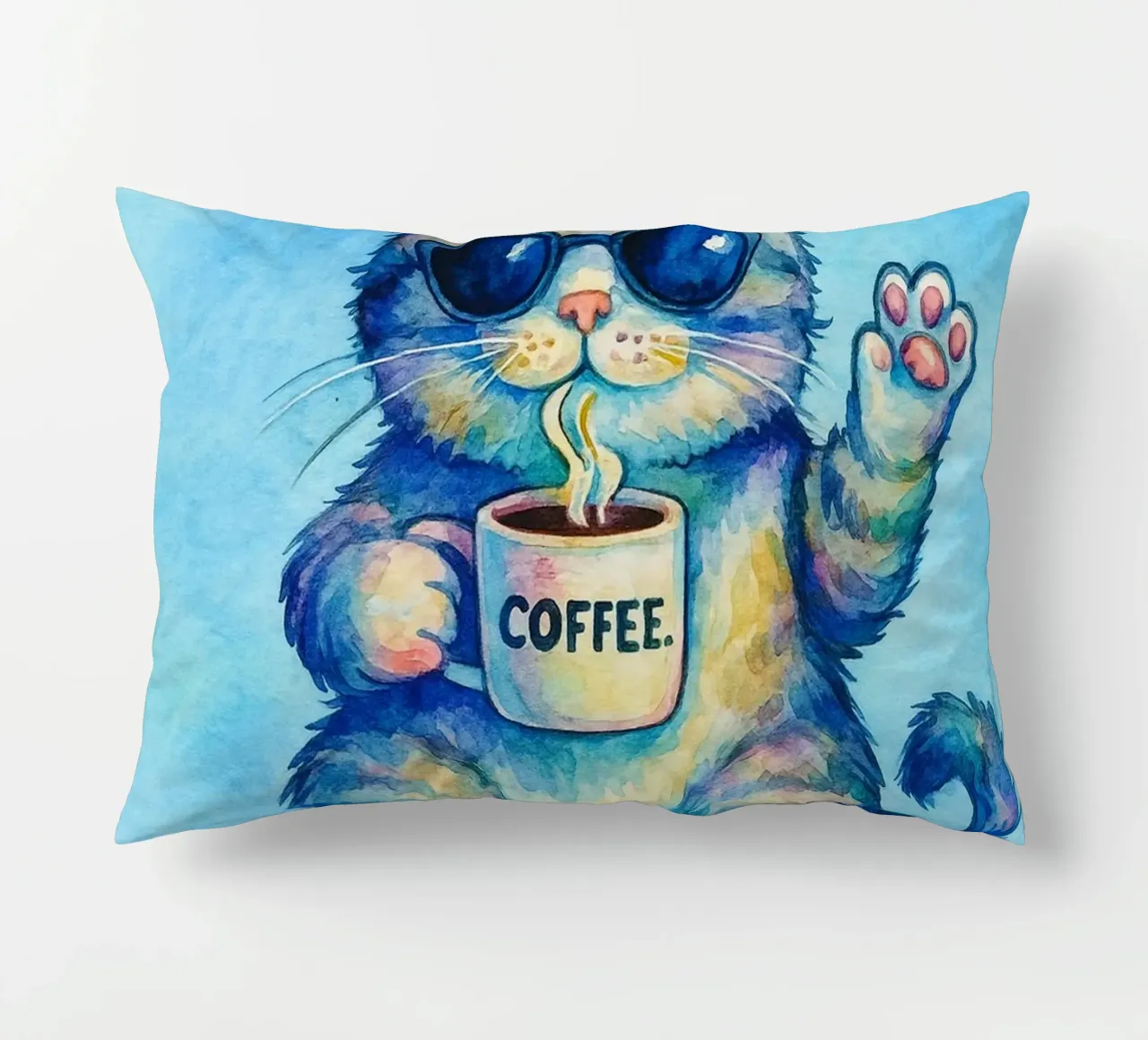 Funny Cat I'm Here I'm Awake Don't Push It decorative cushion by onerules
