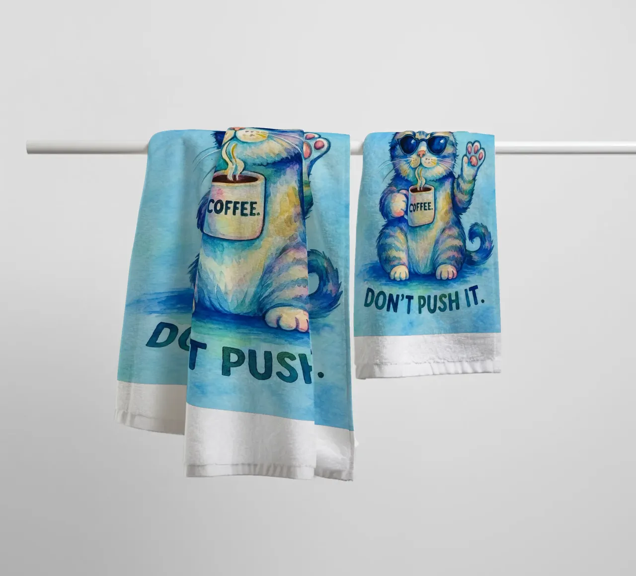 Funny Cat I'm Here I'm Awake Don't Push It towel by onerules