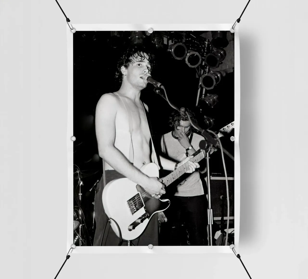 Concerto vintage in bianco e nero di Jeff Buckley telo in pvc da greskulargenama