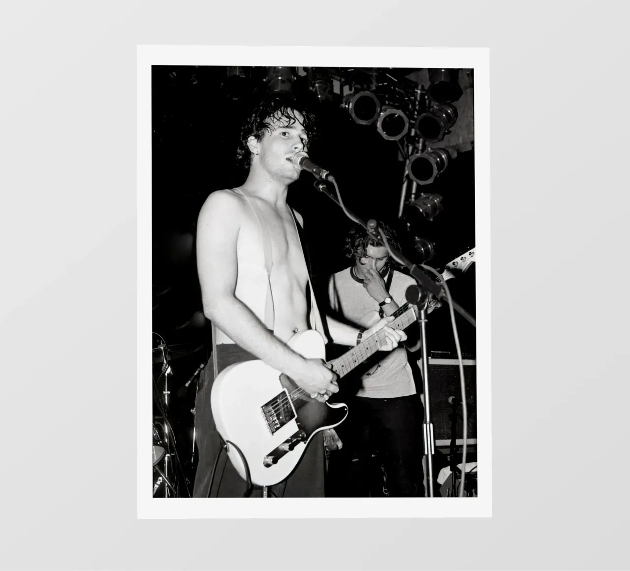 Concerto vintage in bianco e nero di Jeff Buckley telo in pvc da greskulargenama