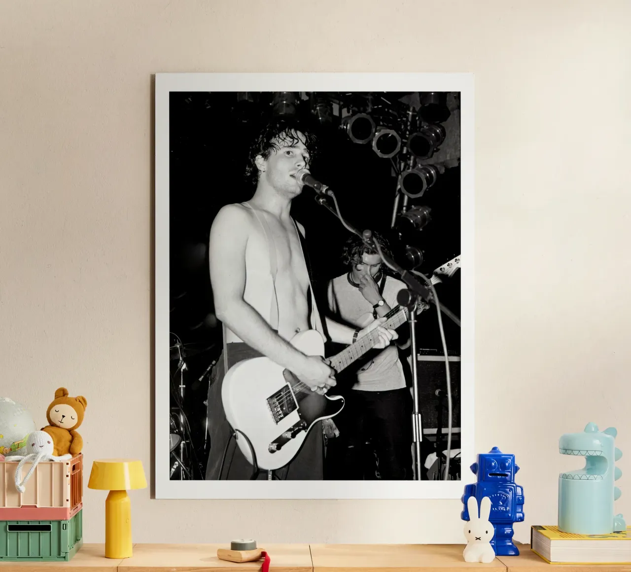 Concerto vintage in bianco e nero di Jeff Buckley alluminio dibond da greskulargenama