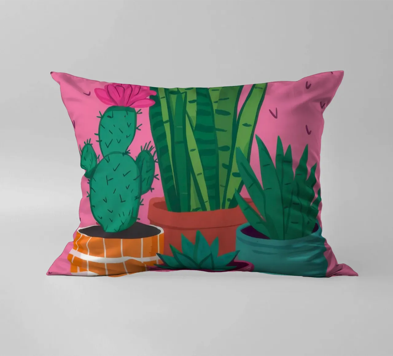 Duo di piante in vaso rosa cuscino da Pale Aura
