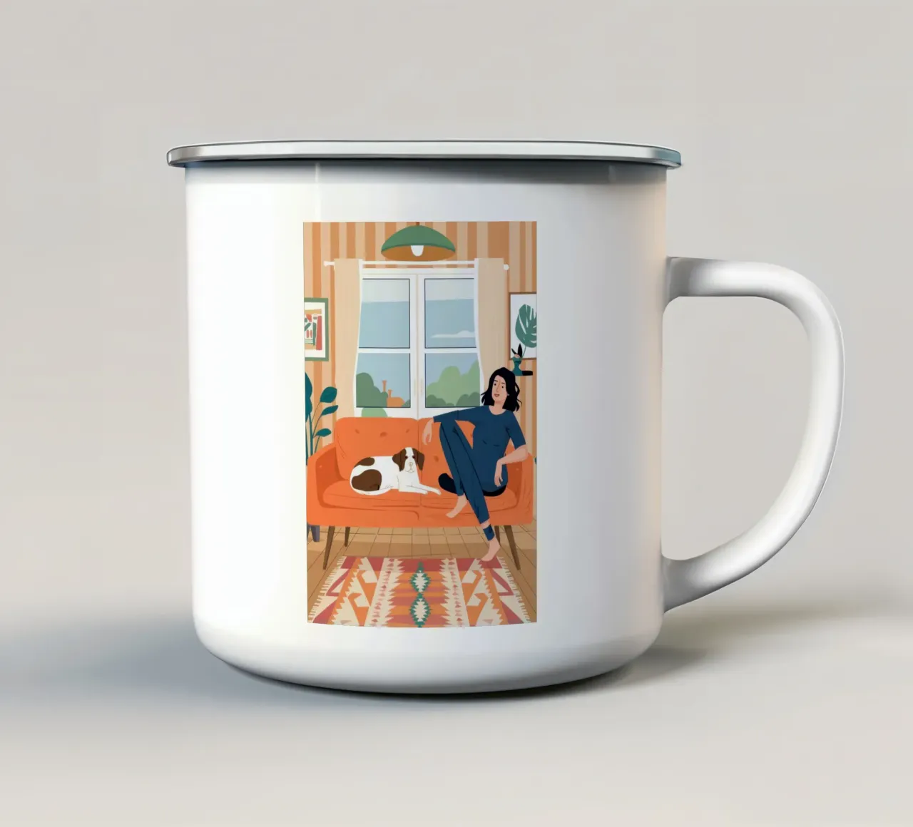 Sofa Cat Daydream tazza in smalto da Marigold Tiga
