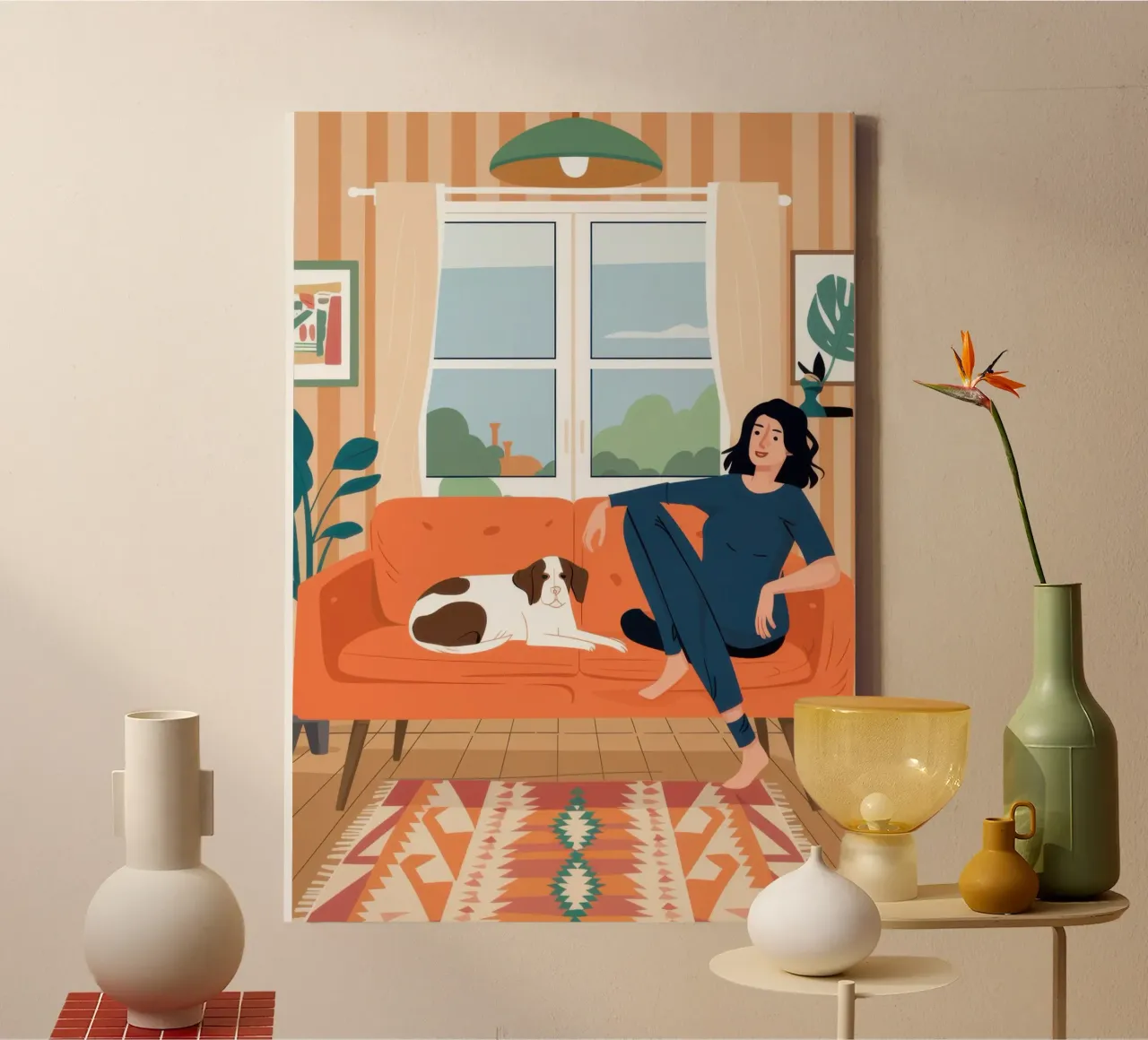 Sofa Cat Daydream toile de Marigold Tiga