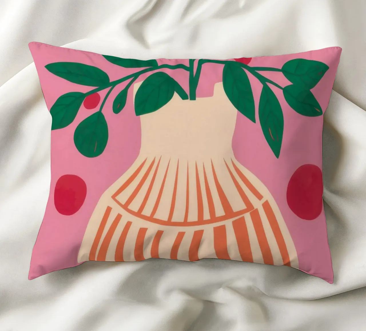 Vaso a righe Pianta rosa cuscino da Pale Aura