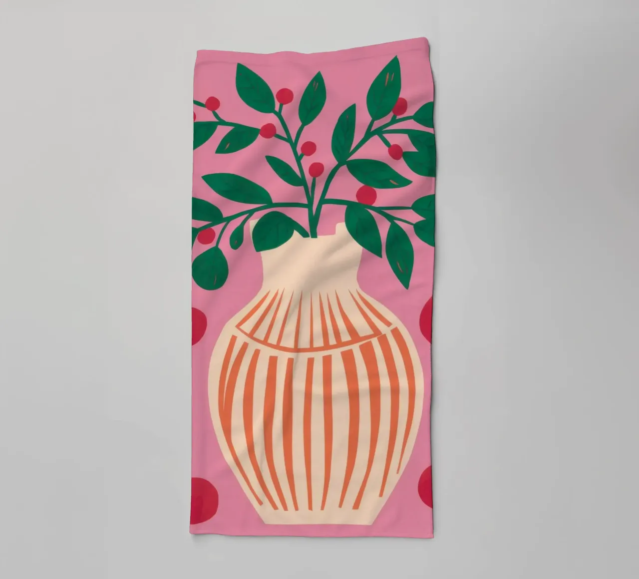 Vaso a righe Pianta rosa asciugamano da bagno da Pale Aura