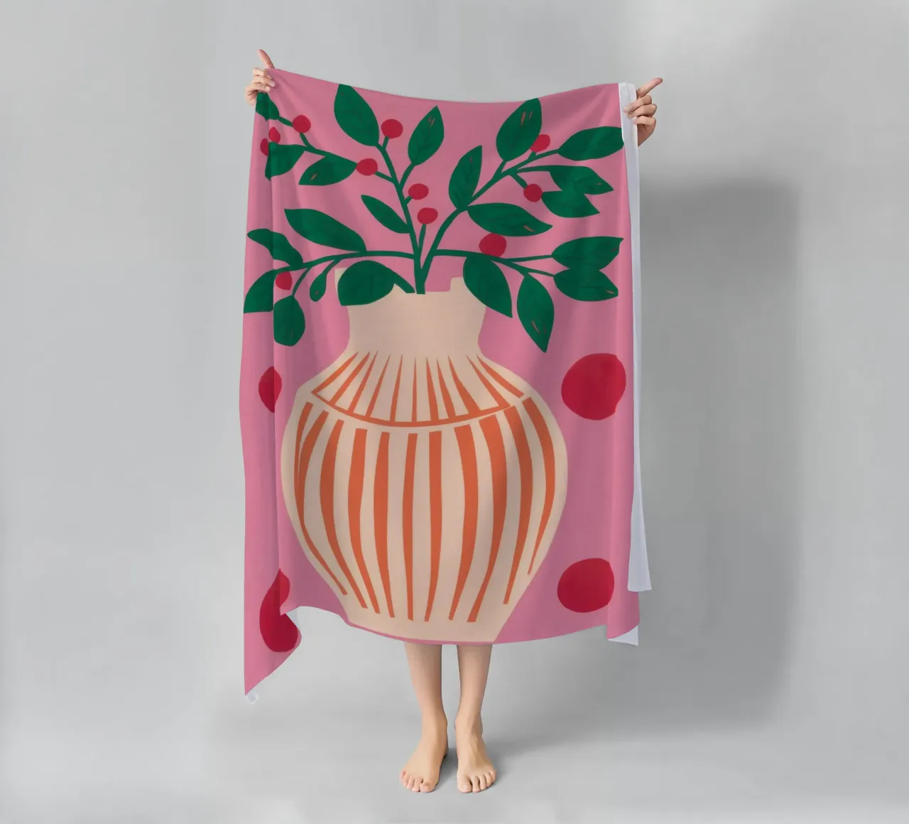 Vaso a righe Pianta rosa telo mare da Pale Aura