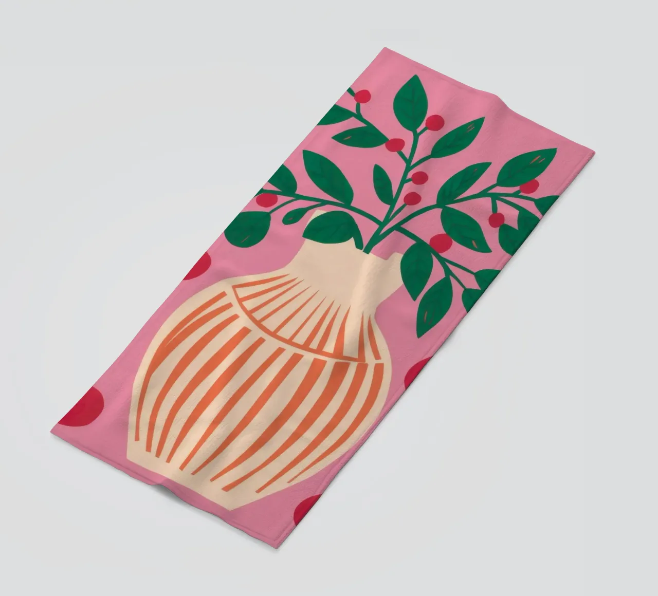 Vaso a righe Pianta rosa telo mare da Pale Aura