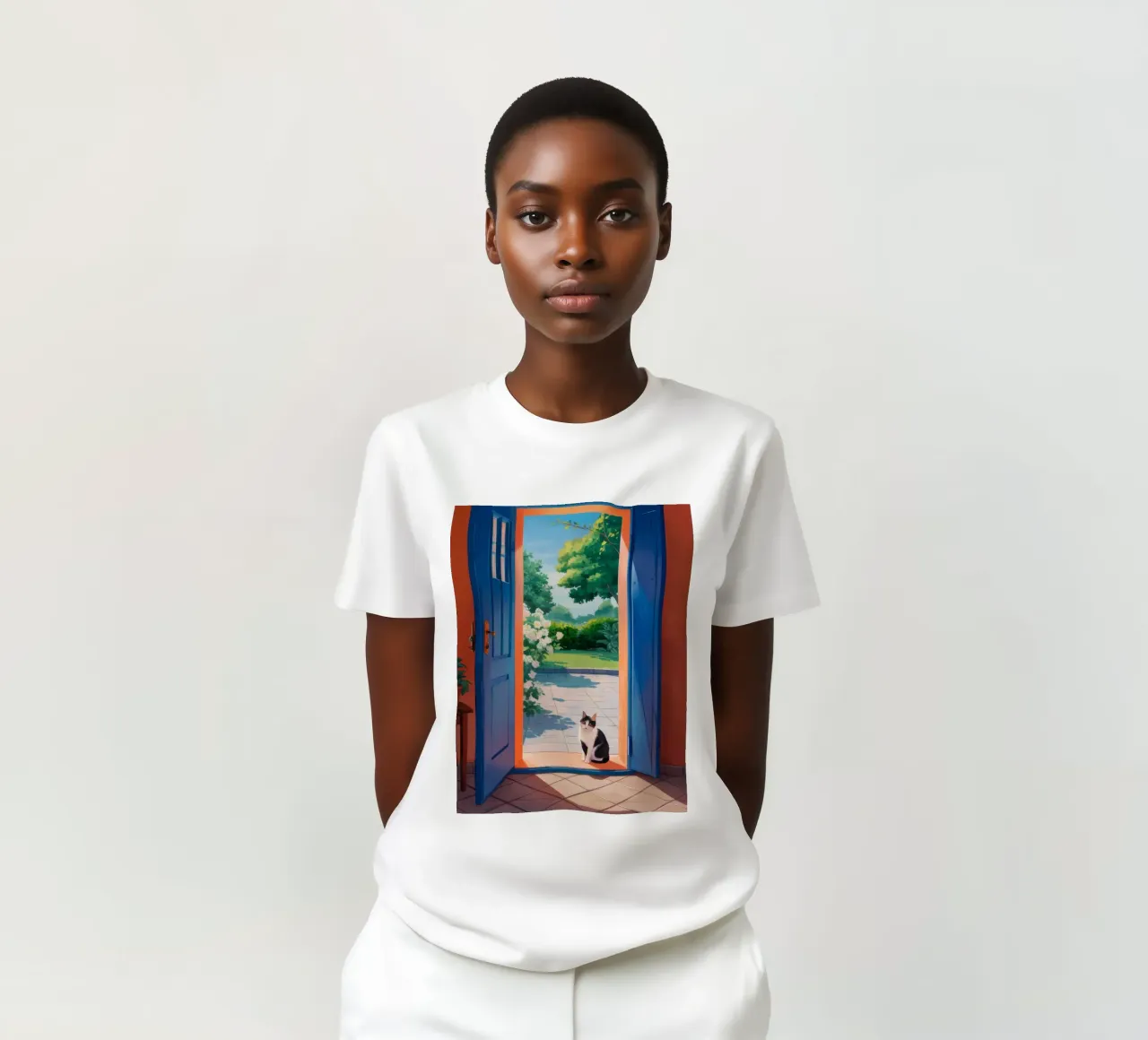 Open Door Cat t-shirt by Haven Fantasy