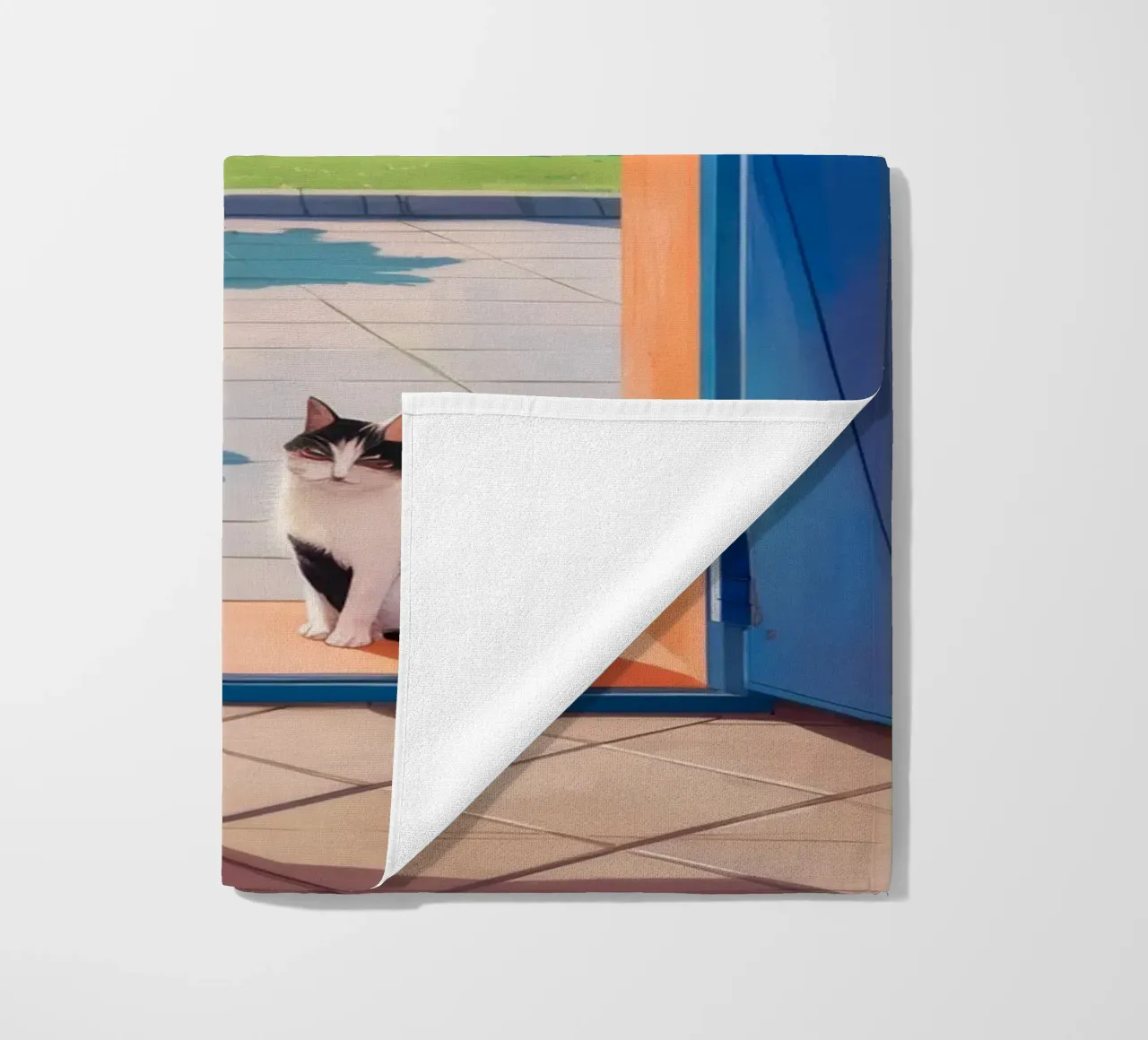 Open Door Cat beach towel by Haven Fantasy