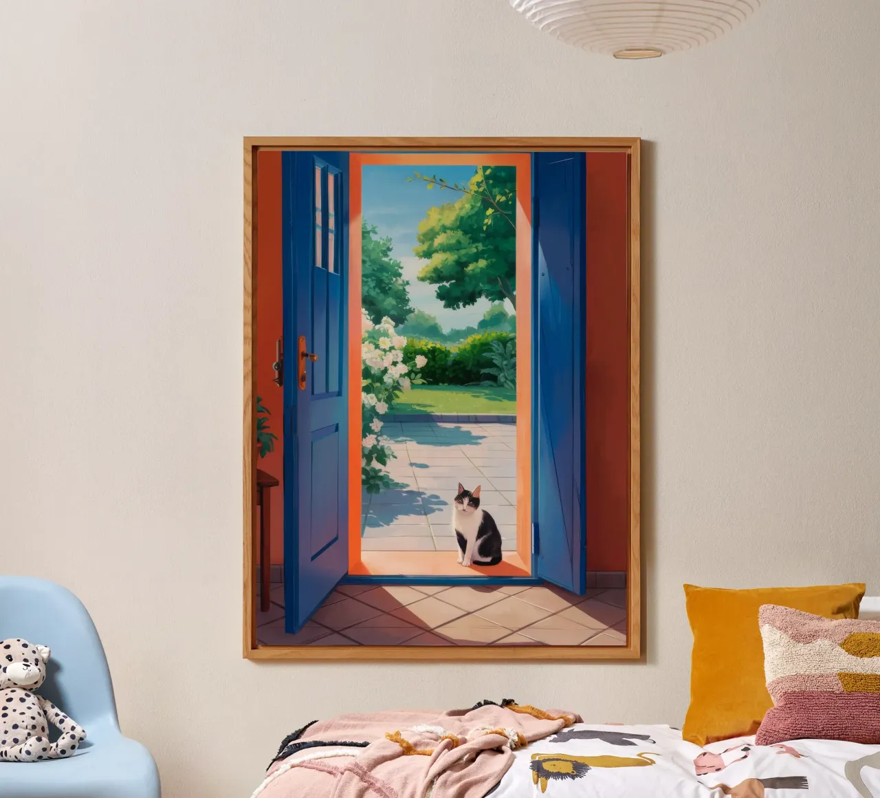 Offene Tür Katze Alu-Dibond von Haven Fantasy