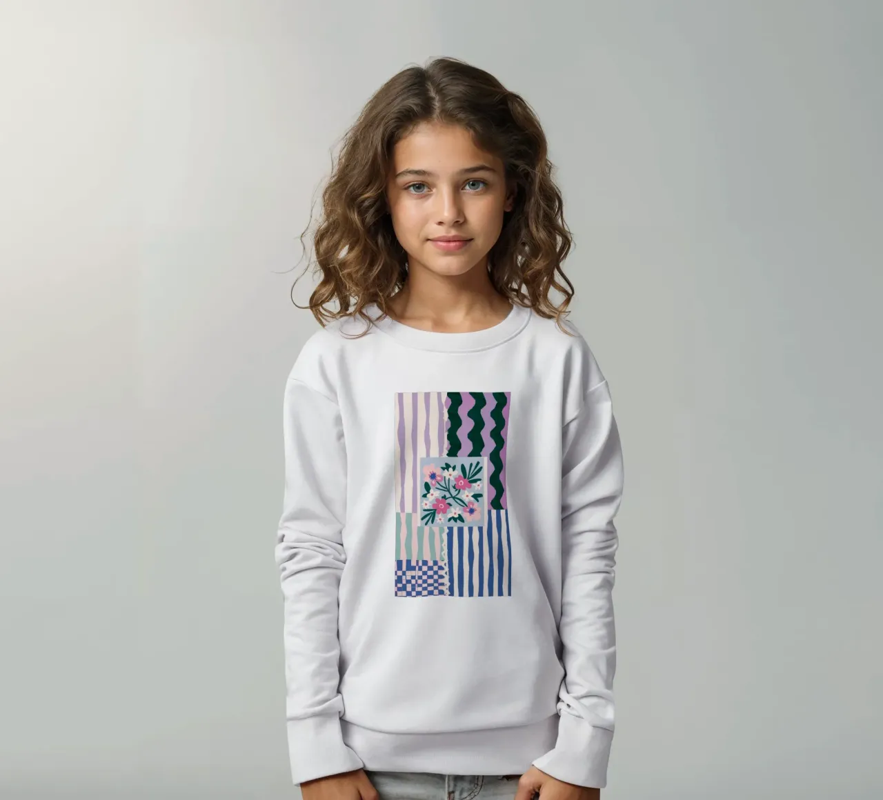Striped Vase Abstract kids sweatshirt by Marigold Tiga