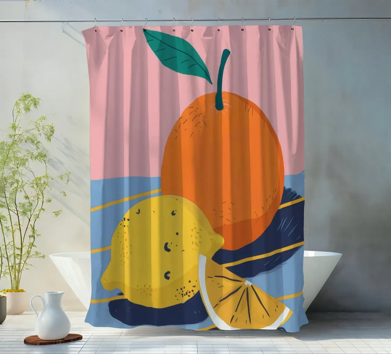 Orange und Zitrone Light Duschvorhang von Haven Fantasy