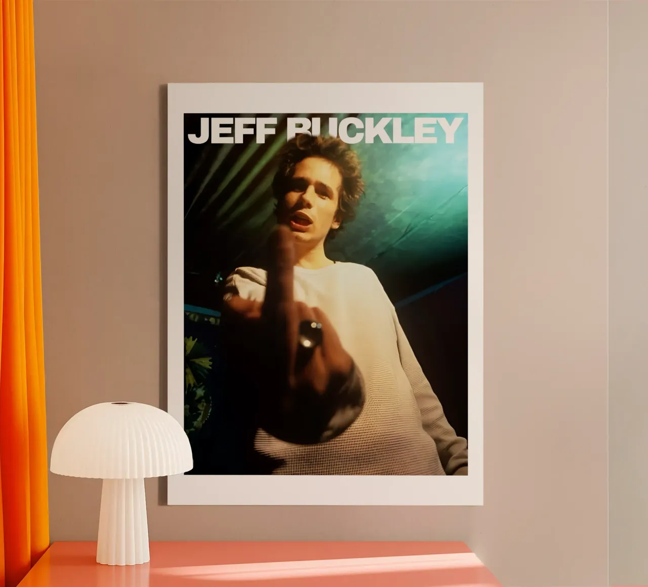 Middelvinger Jeff Buckley-stijl canvas met Baklijst van greskulargenama