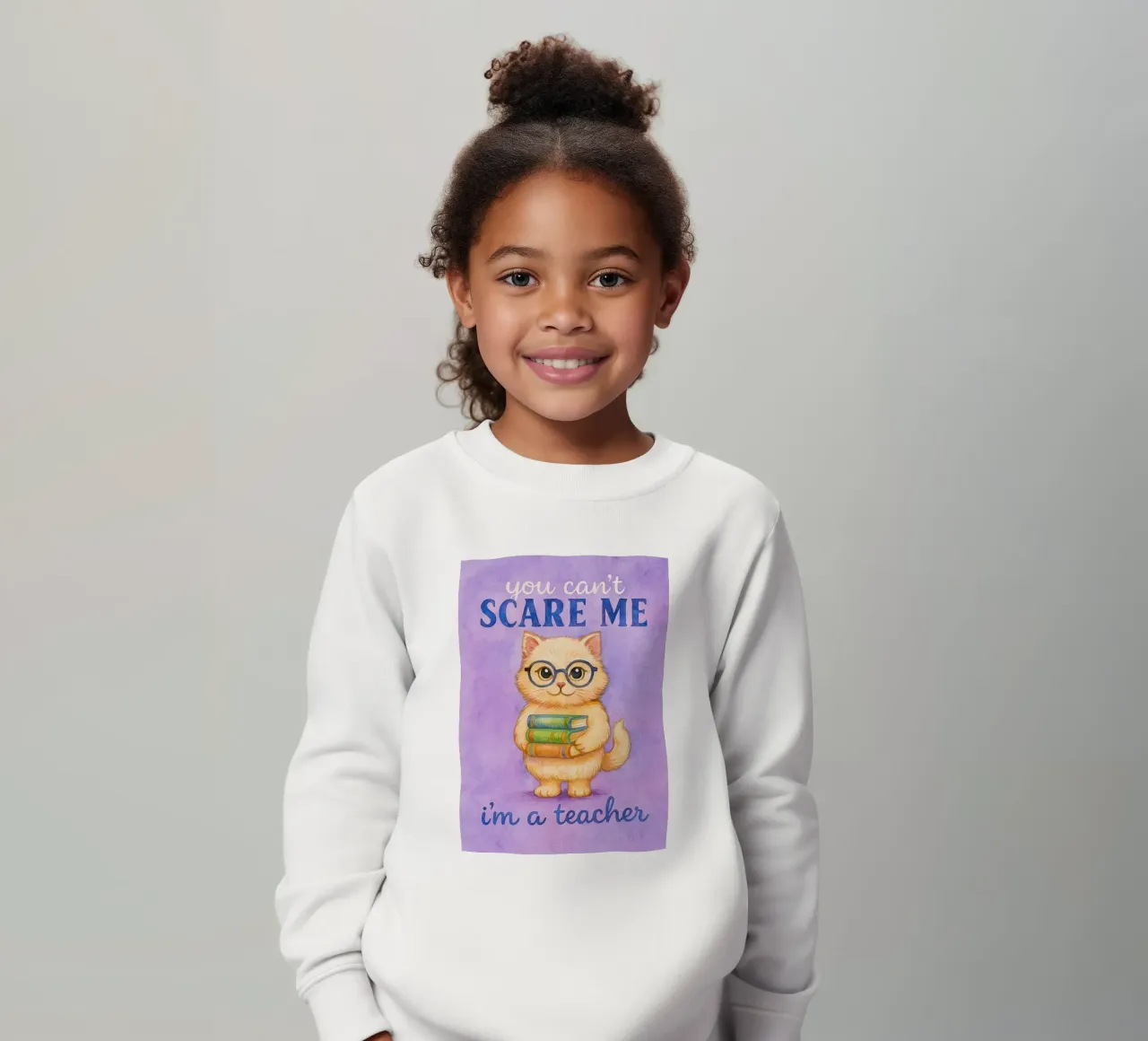 Gato gracioso No puedes asustarme Soy profesor sudadera para niño de onerules