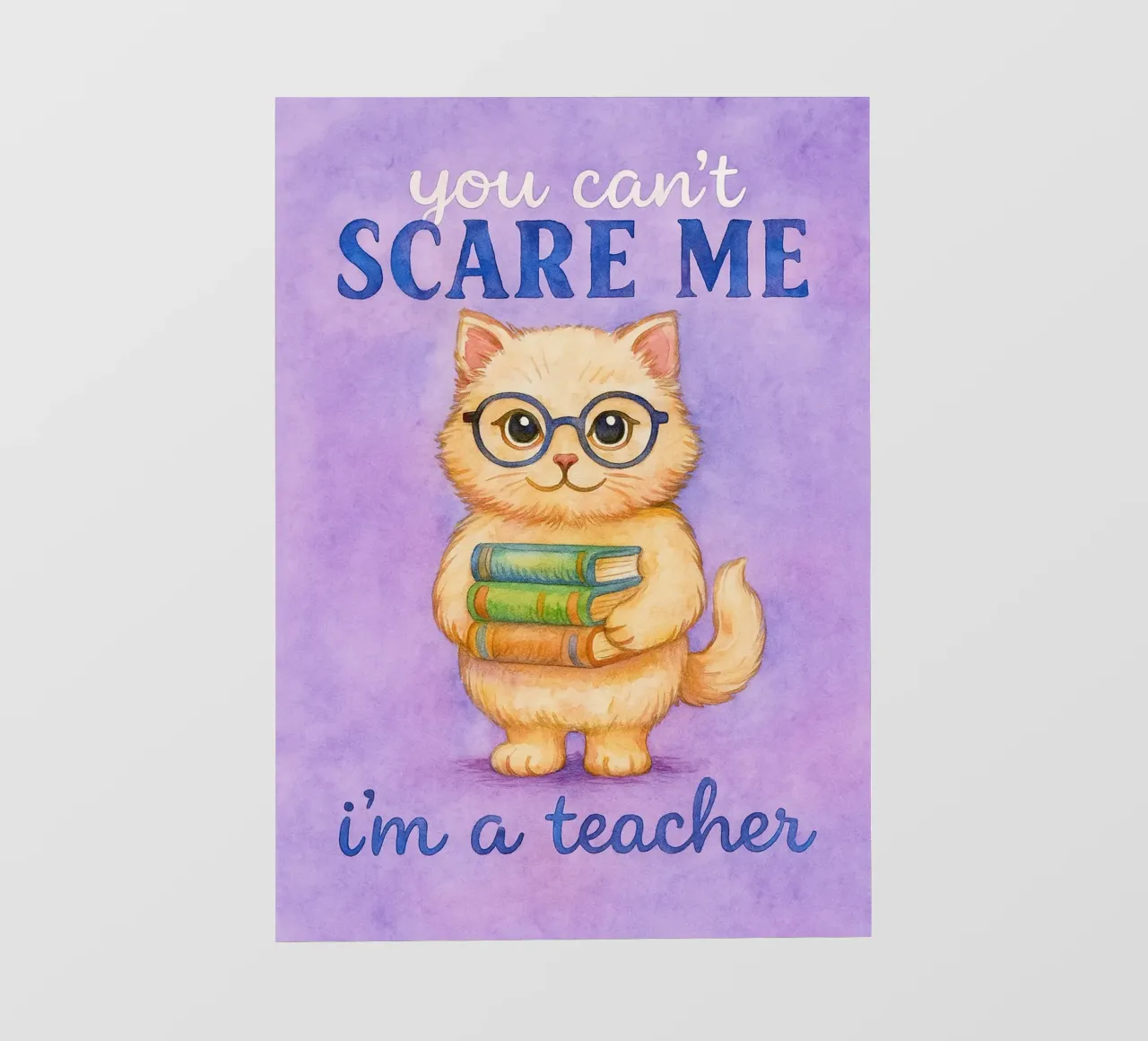 Gato gracioso No puedes asustarme Soy profesor lámina retroiluminada de onerules