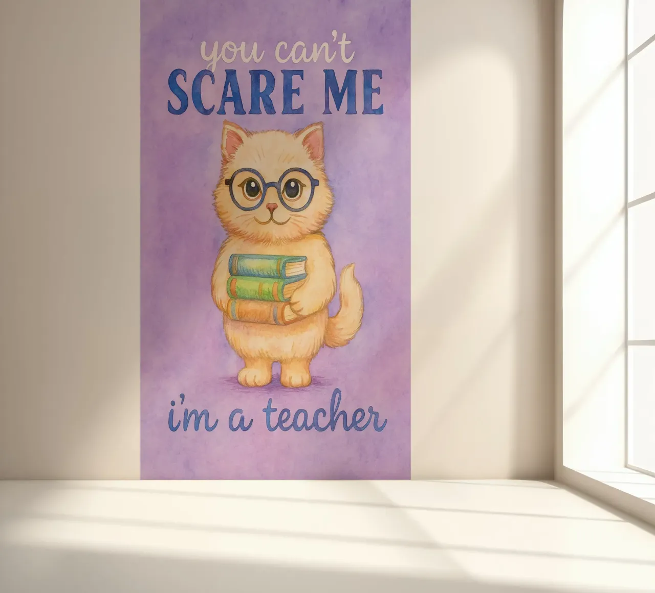 Funny Cat You Can't Scare Me I'm a Teacher photo wallpaper by onerules