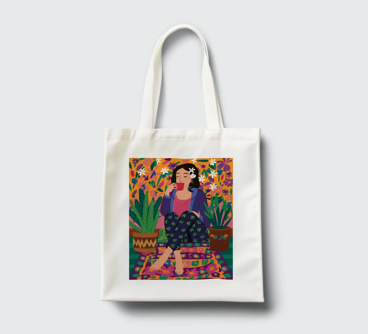 Scala interna eclettica borsa in juta da Marigold Tiga