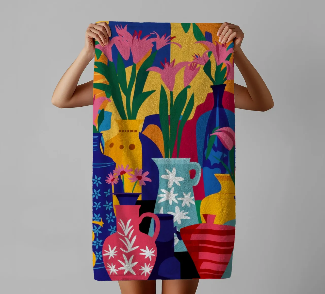 Abstract Tulip Medley towel by Pale Aura