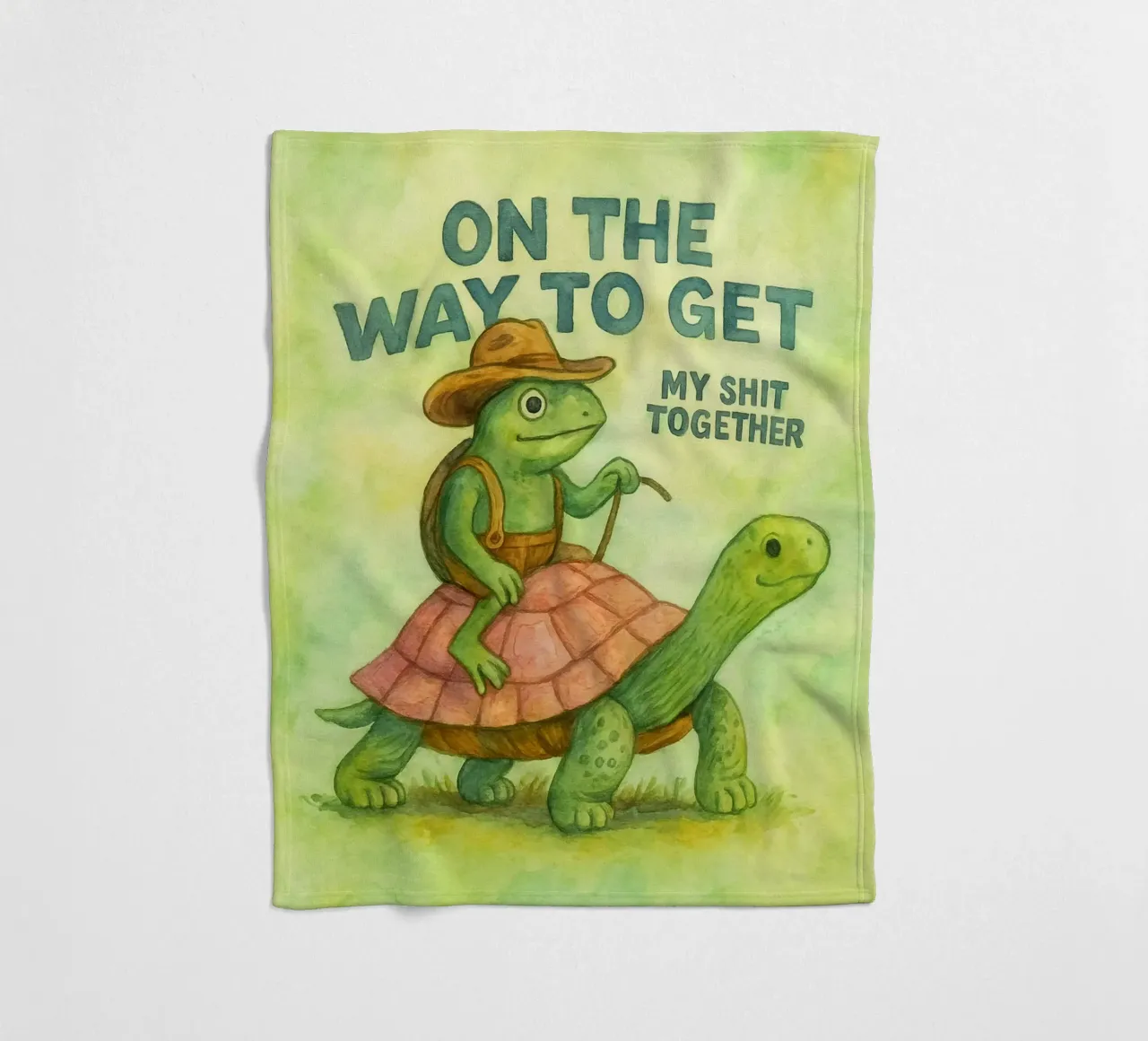 Funny Cowboy Frog On the Way to Get My Life Together fleece blanket by onerules