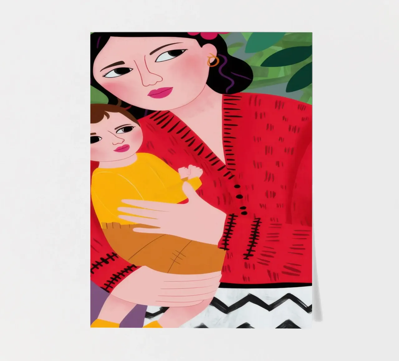 Mutter und Kind Liebe Stickerbogen von Marigold Tiga