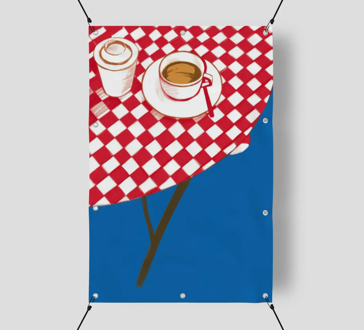 Caffè a scacchi Stillness telo in pvc da Pale Aura