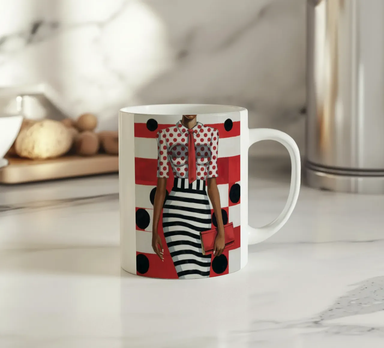 Forma del corpo a strisce tazza in ceramica da Haven Fantasy