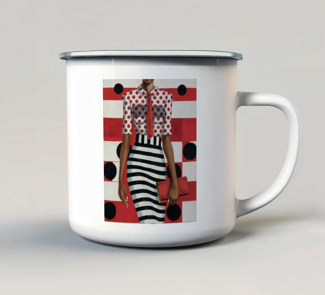 Forma del corpo a strisce tazza in smalto da Haven Fantasy