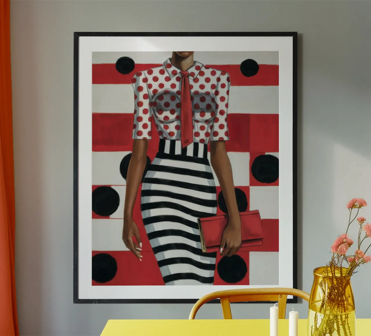 Forma del corpo a strisce poster con telaio in legno da Haven Fantasy