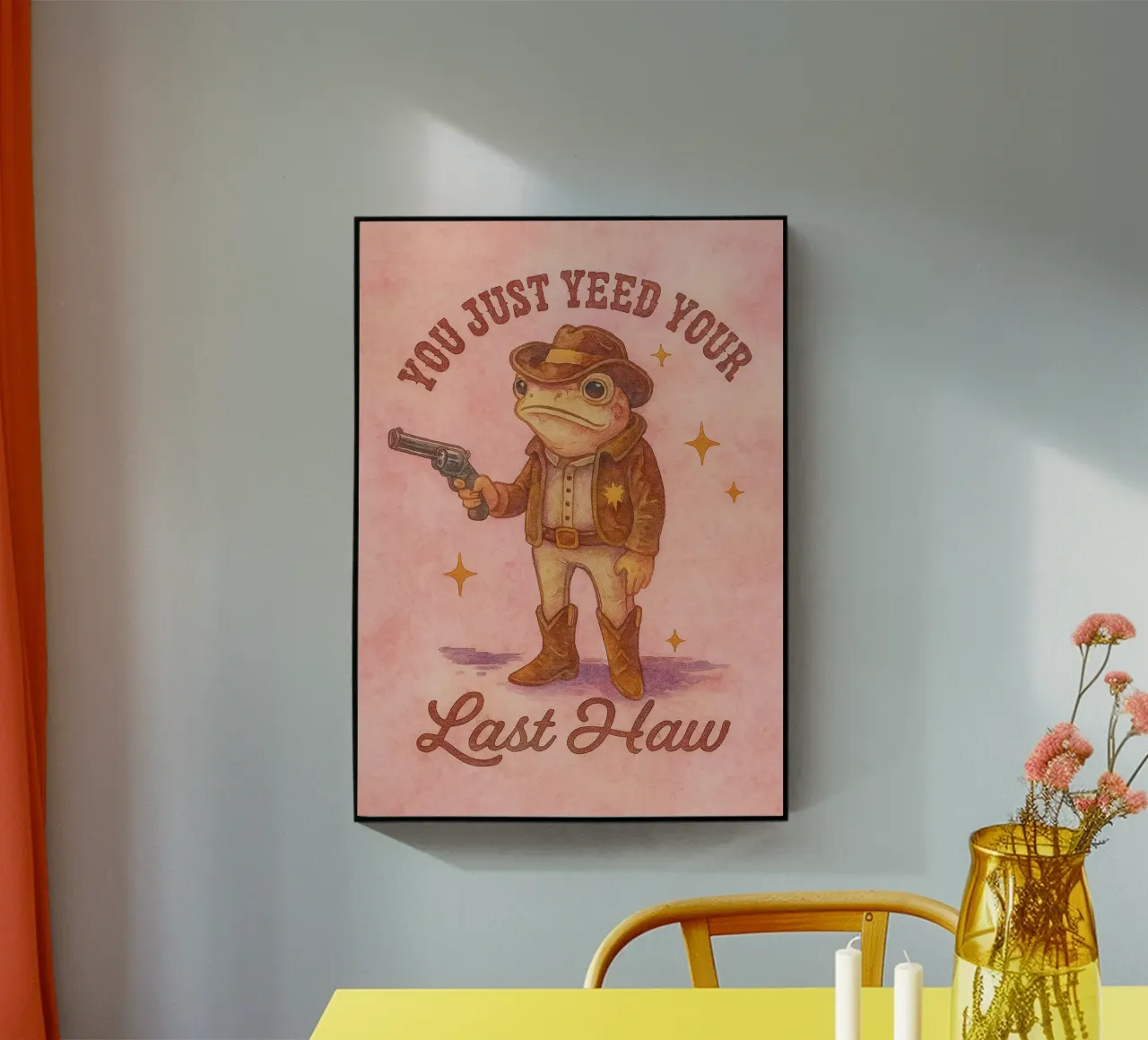 Lustiger Cowboy-Frosch Du hast gerade deine letzte Hure gejätet Acryl-Glas von onerules