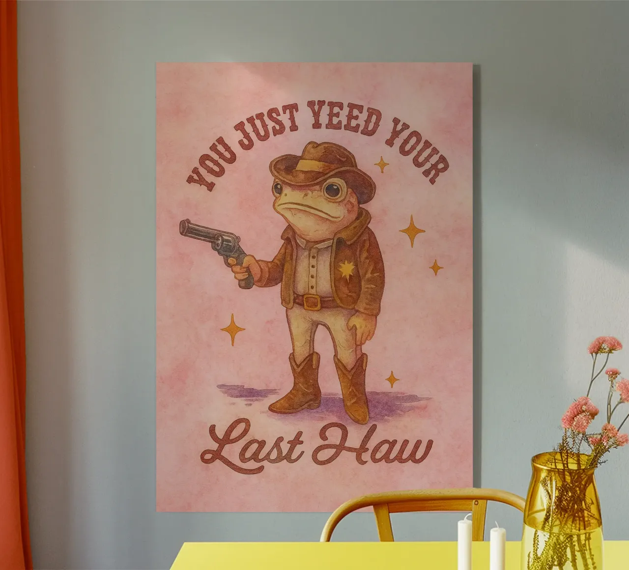 Lustiger Cowboy-Frosch Du hast gerade deine letzte Hure gejätet Acryl-Glas von onerules