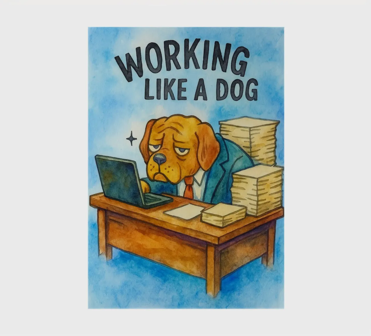 Funny Dog Working Like a Dog notebook by onerules