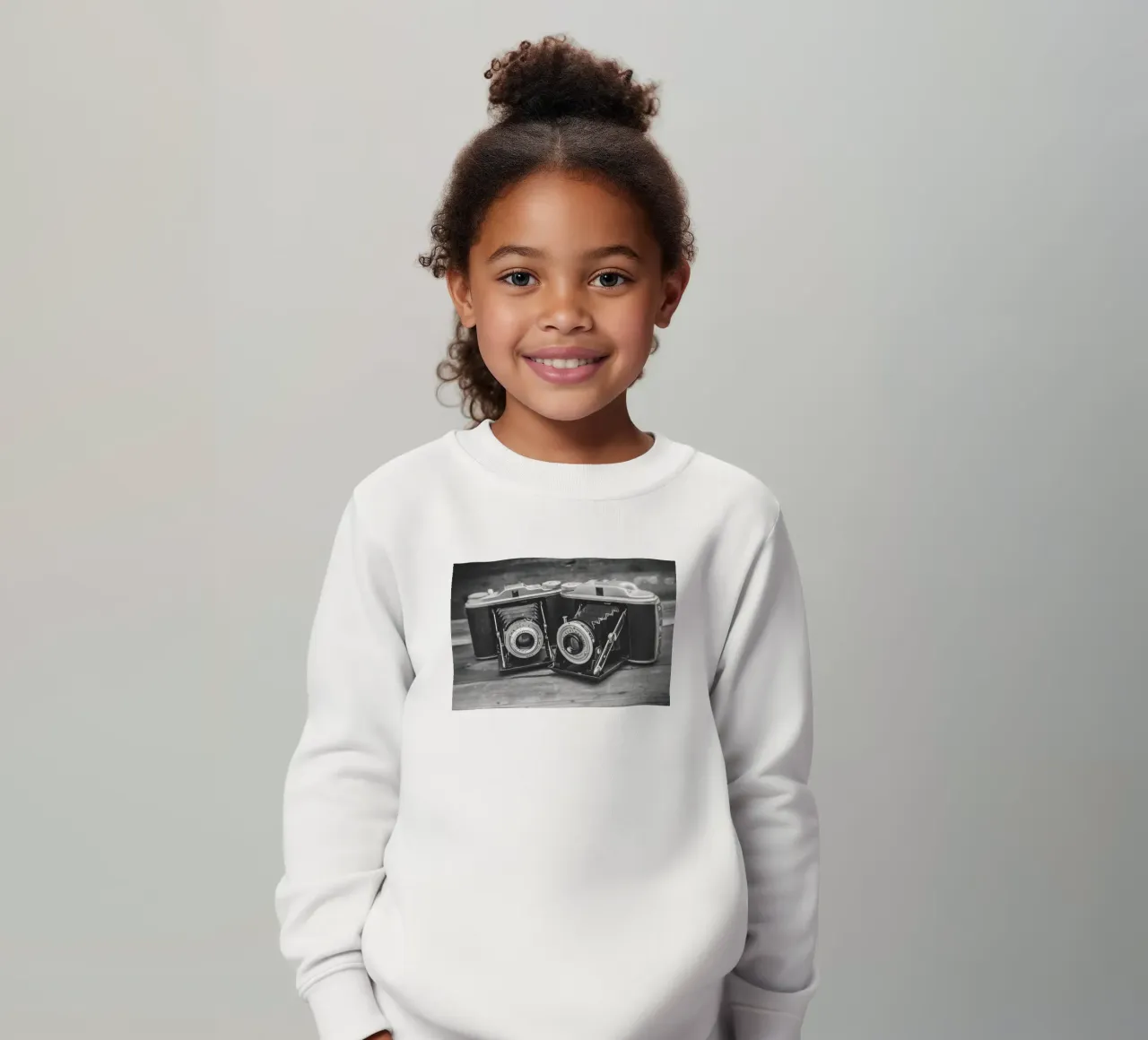 Two folding cameras kids sweatshirt by Dave Hare Photography