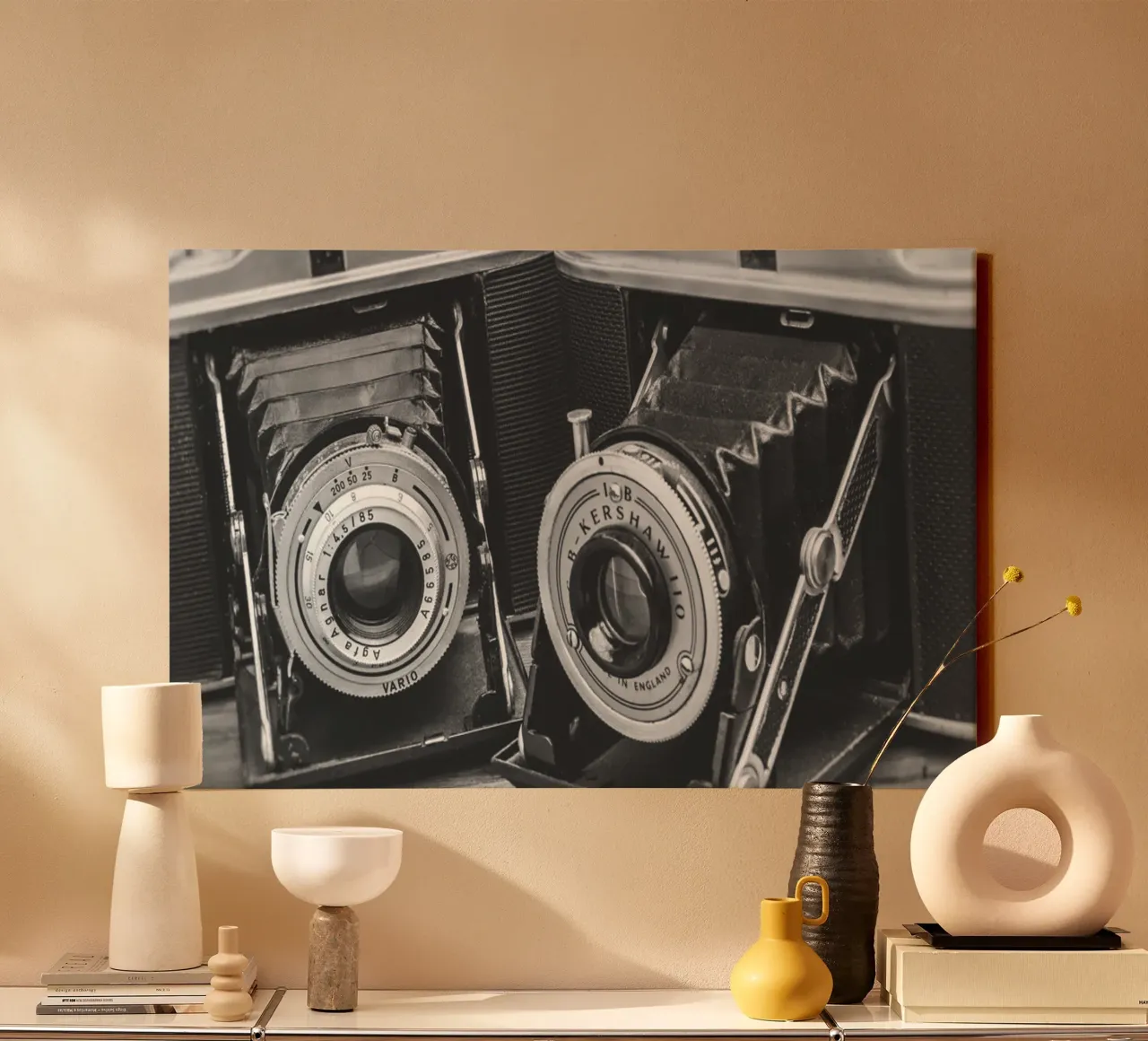 Two folding cameras tela con Cornice a cassetta da Dave Hare Photography