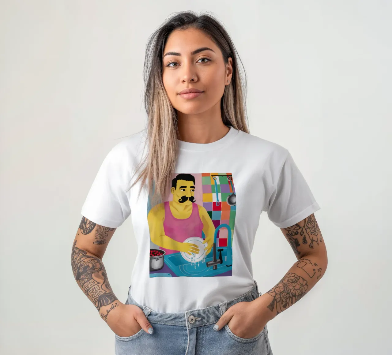 Melodia dei baffi che lavano i piatti t-shirt da Haven Fantasy