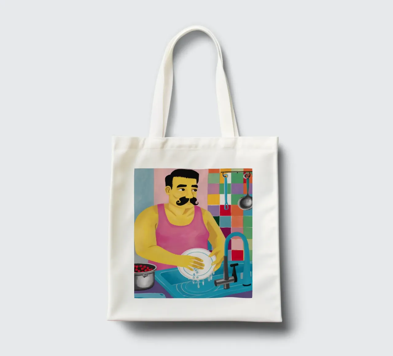 Melodia dei baffi che lavano i piatti borsa in juta da Haven Fantasy