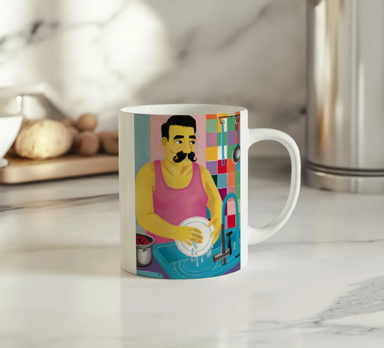Melodia dei baffi che lavano i piatti tazza in ceramica da Haven Fantasy