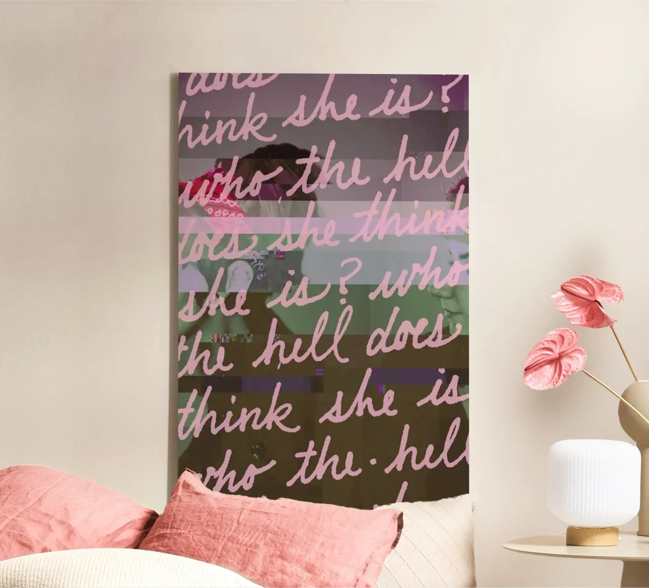 Glitch - Who the Hell canvas with Floater frame by Ash Nico