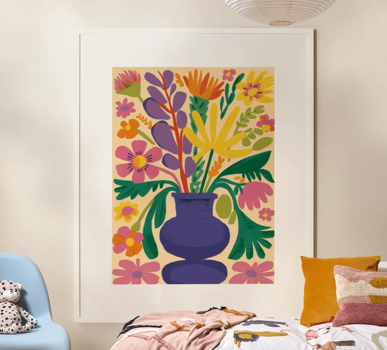 Medley di fiori d'ametista poster con telaio in legno da Haven Fantasy